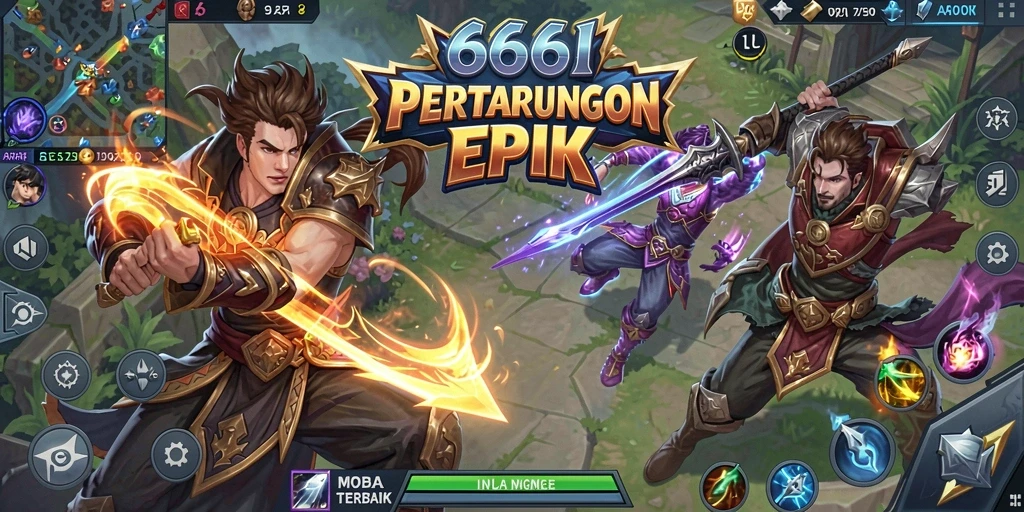 Screenshot gameplay dari 666I menampilkan pertarungan seru di arena.