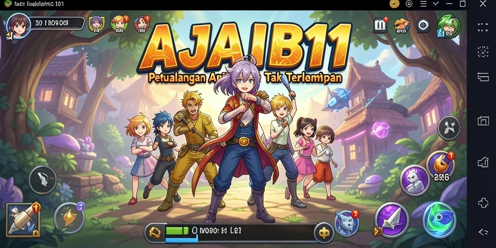 Tampilan gameplay AJAIB11 dengan karakter anime yang menakjubkan.