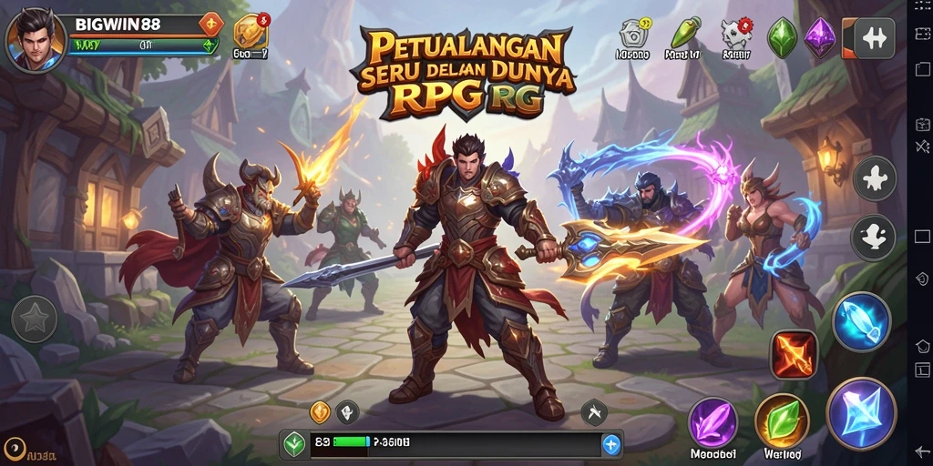 Screenshot gameplay BIGWIN88 dengan aksi RPG yang mendebarkan.