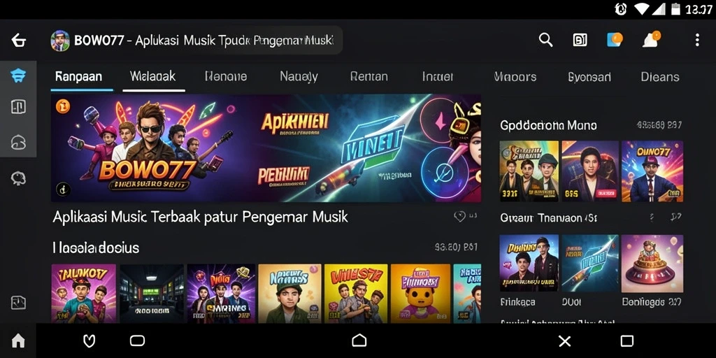 Tampilan gameplay BOWO77 dengan interaksi musik yang seru.