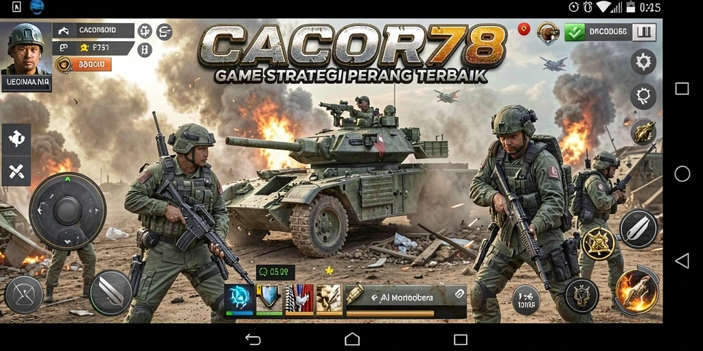 Screenshot gameplay CACOR78 dengan aksi perang seru.
