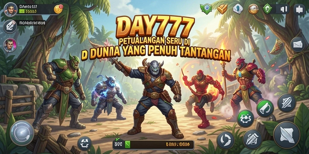Tangkapan layar utama <strong>DAY777</strong> menunjukkan aksi mendebarkan dalam perjalanan petualangan.