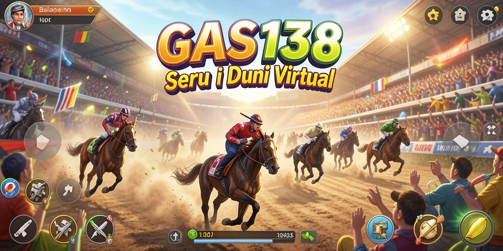 Tangkapan layar menunjukkan aksi balapan mendebarkan di GAS138.