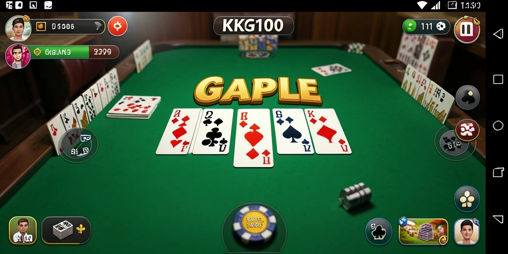 Screenshot KPK100 menampilkan gameplay seru Gaple.