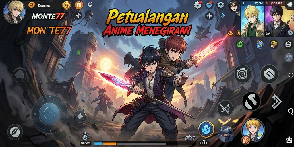 Tampilan gameplay <strong>MONTE77</strong> dengan karakter Anime yang menawan.