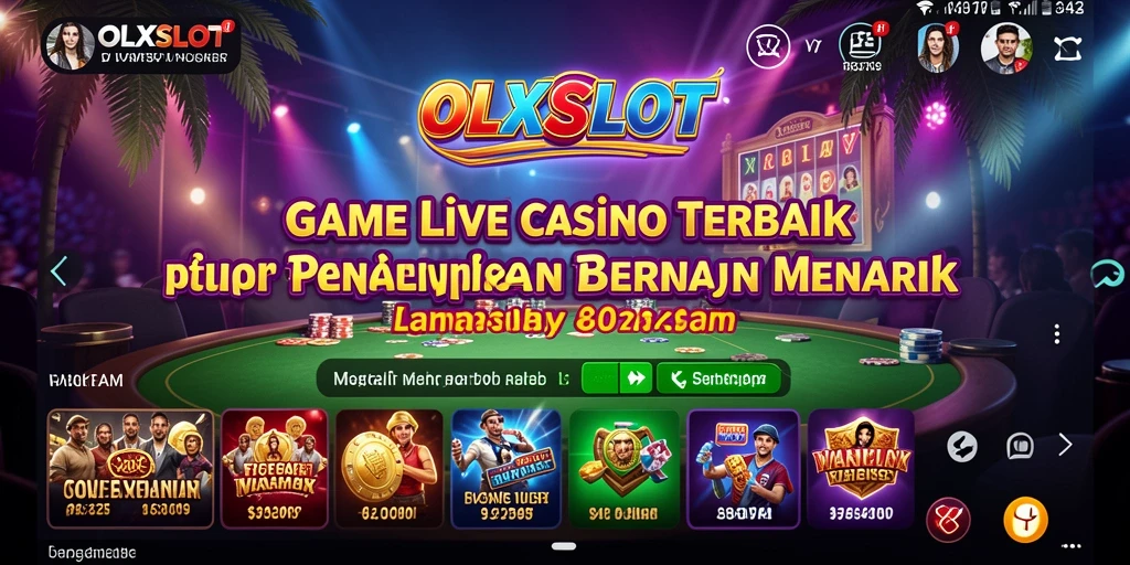 Tampilan gameplay OLXSLOT dengan dealer langsung yang ramah dan interaktif.