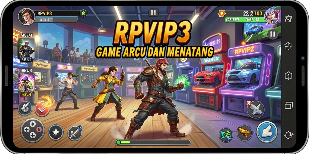 Screenshot gameplay RPVIP3, menunjukkan aksi seru dalam permainan Arcade.
