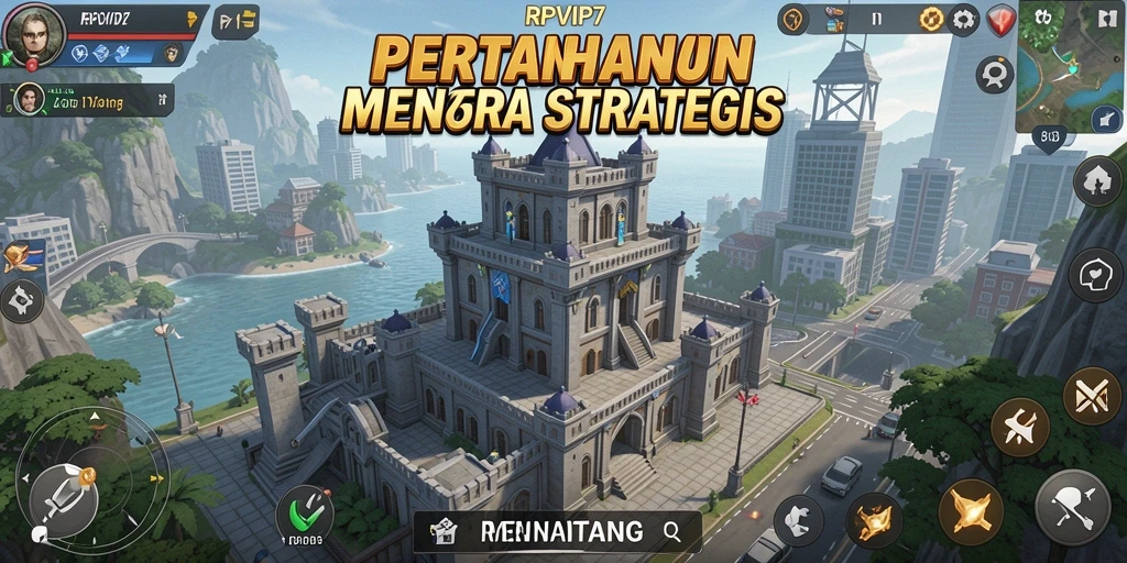 Tangkapan layar gameplay <strong>RPVIP7</strong> menampilkan serangan menara yang dramatis.