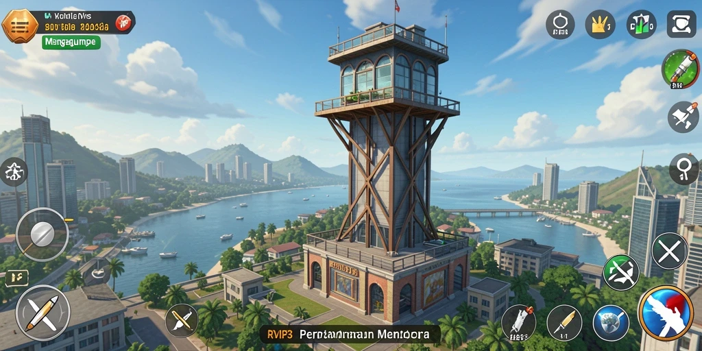 Tangkapan layar utama menunjukkan aksi seru dalam pertahanan menara.