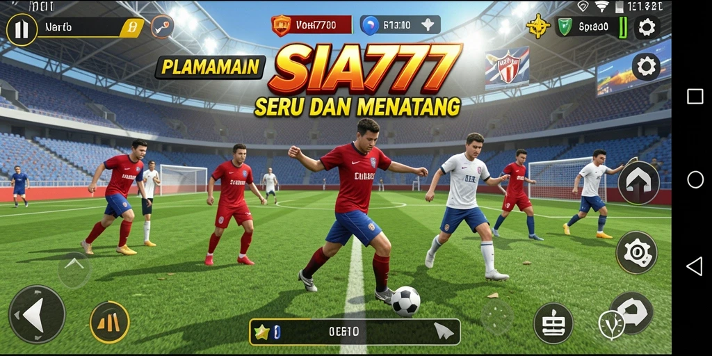 Screenshot gameplay SIA777 menampilkan aksi seru di lapangan olahraga.