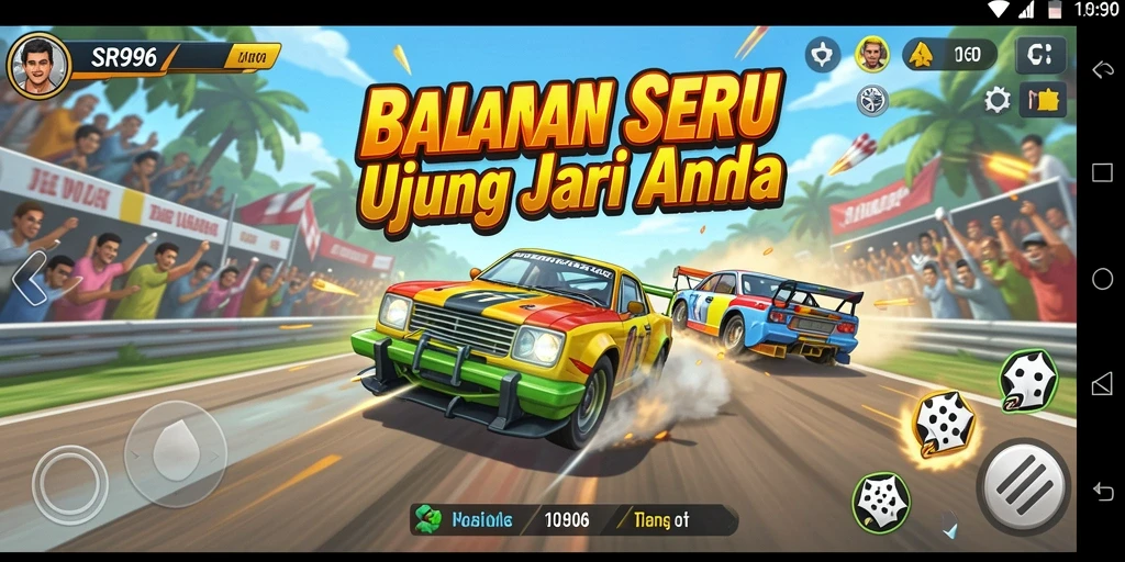 Tampilan seru dari gameplay balapan yang mendebarkan di SR996.