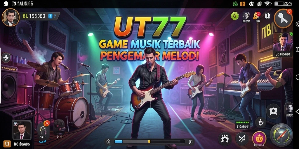 Screenshot UT77 menampilkan gameplay musik yang interaktif dan menyenangkan.