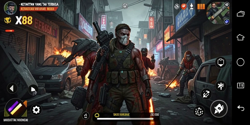 Gameplay X88 menampilkan ketegangan dan horor yang intens.